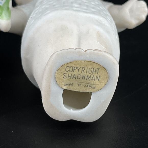 Kewpie Boy in Suit & Girl Wearing Flower Crown Porcelain Bisque, Shackman Japan - Picture 9 of 13